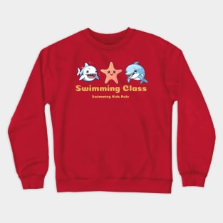 swimming class, swim kids rule, sea animals v4 Crewneck Sweatshirt